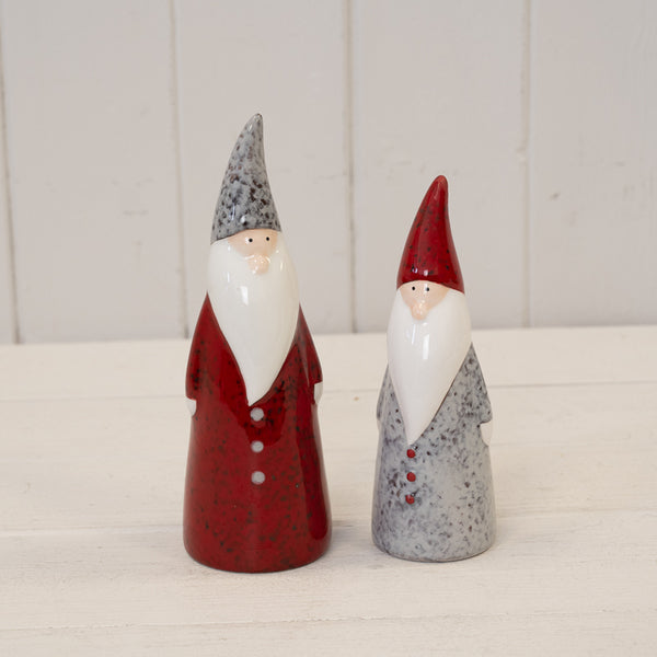 Ceramic Speckled Santa Ornament