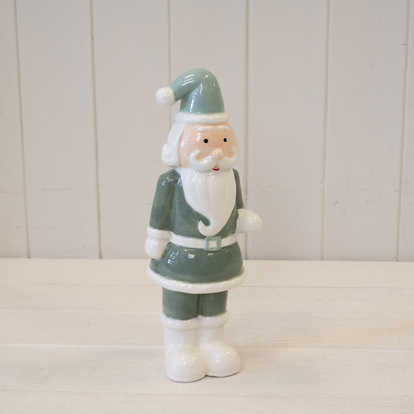 Large Nordic Green Santa Ornament