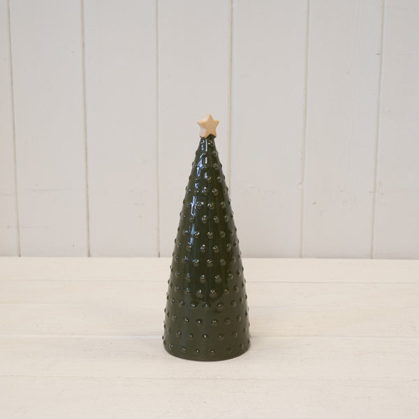 Ceramic Green Pimpled Christmas Tree Large