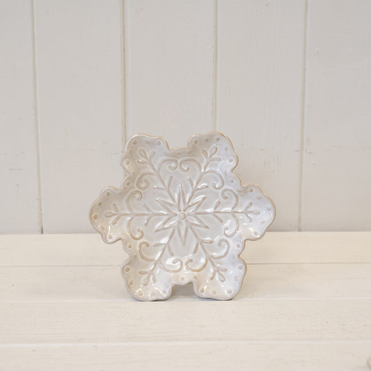 Ceramic Natural Snowflake Plate