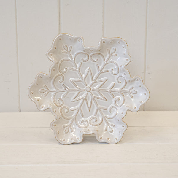 Ceramic Natural Snowflake Plate