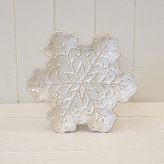 Ceramic Natural Snowflake Plate