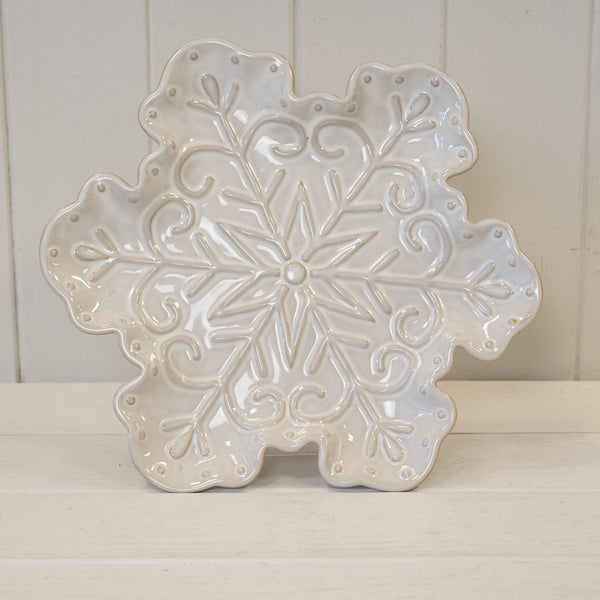 Ceramic Natural Snowflake Plate