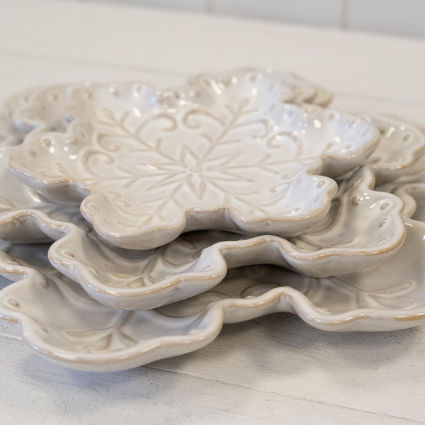 Ceramic Natural Snowflake Plate