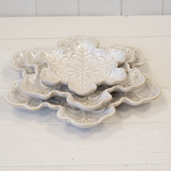 Ceramic Natural Snowflake Plate