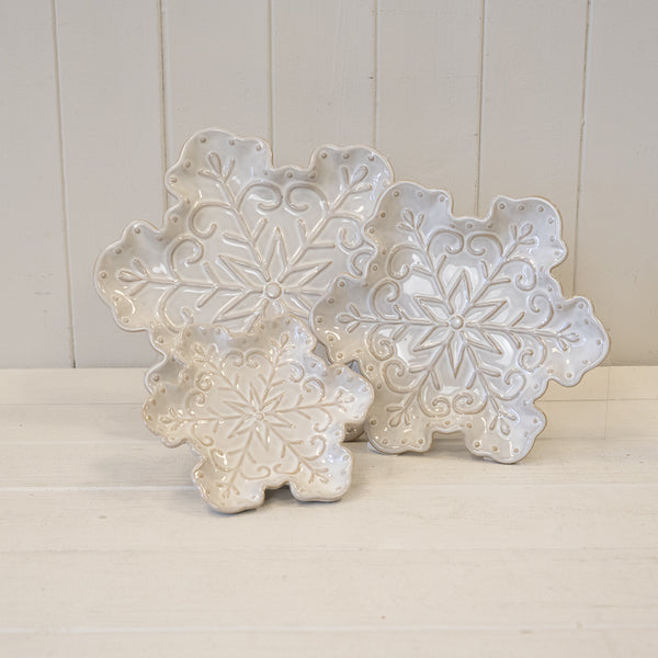 Ceramic Natural Snowflake Plate