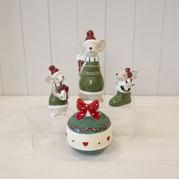 Green Candle Holder with Bow