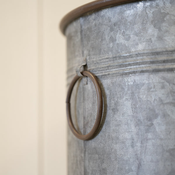 Set of 3 Round Zinc Planters