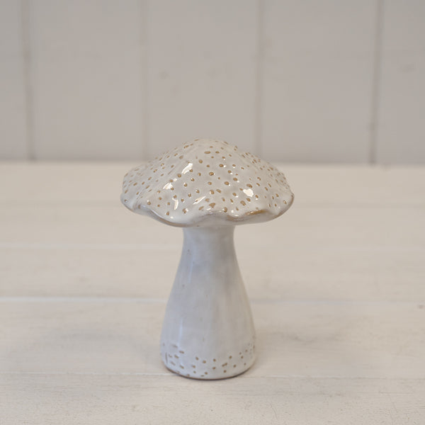 Stoneglazed Speckled Ceramic Mushroom Ornament