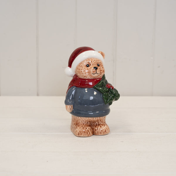 Bear in Winter Blue and Holly
