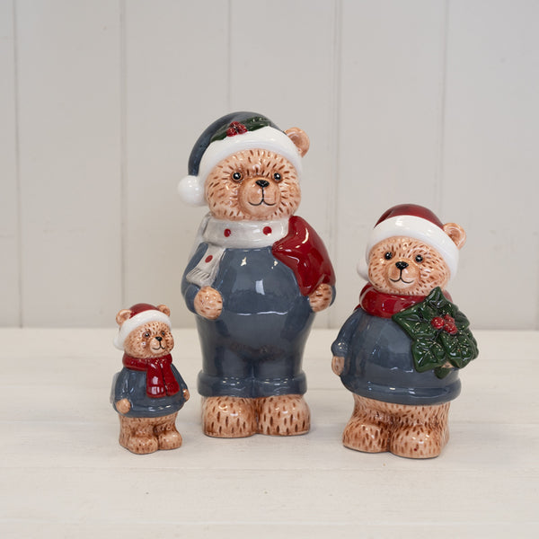 Bear in Winter Blue and Holly