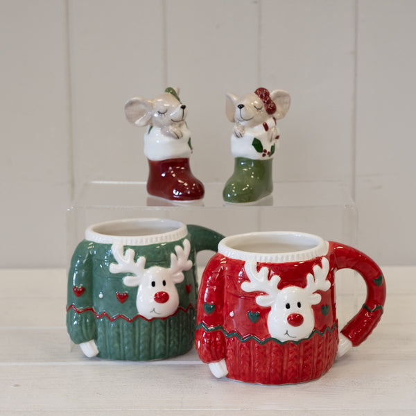 Red Christmas Sweater Ceramic Mug