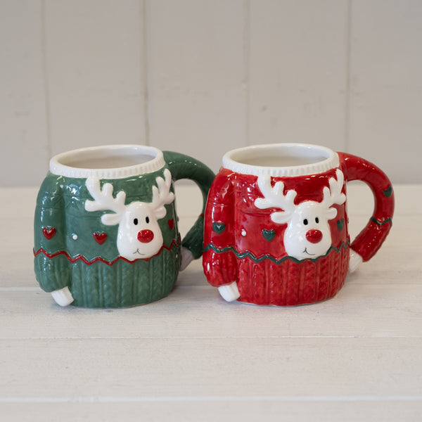 Red Christmas Sweater Ceramic Mug