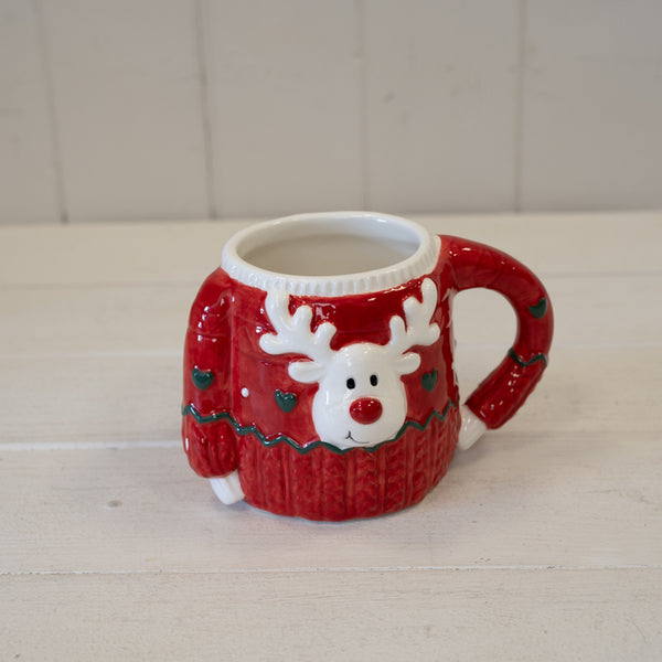 Red Christmas Sweater Ceramic Mug
