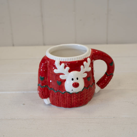 Red Christmas Sweater Ceramic Mug