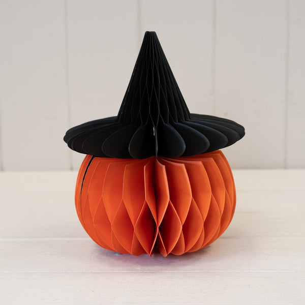 Paper Pumpkin with Witches Hat