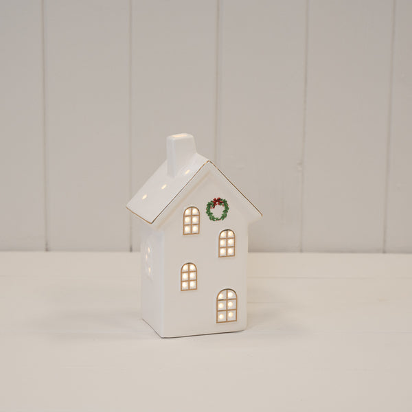 LED White House with Wreath