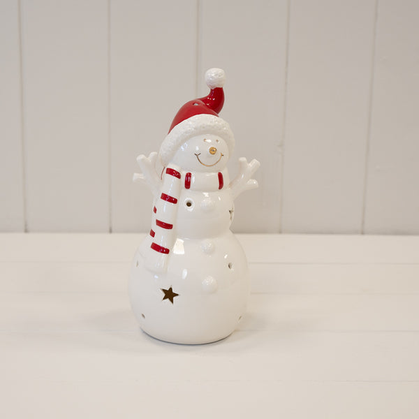 Large White Christmas LED Snowman in a Scarf