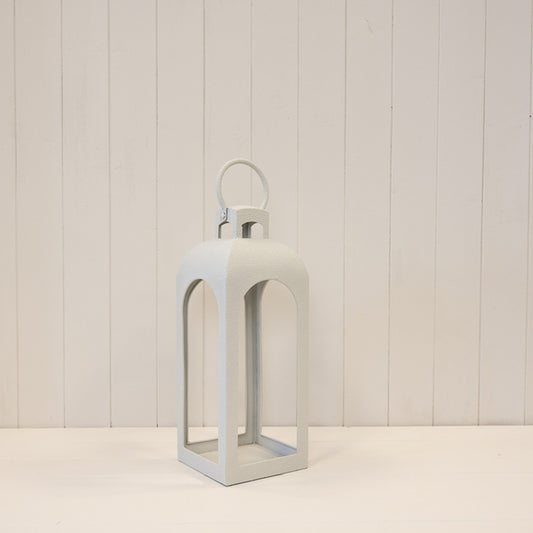 Off White Metal Open Faced Lantern