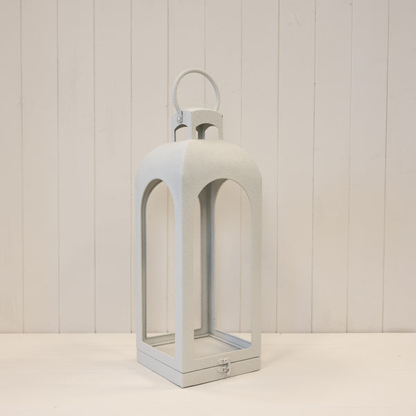 Off White Metal Open Faced Lantern
