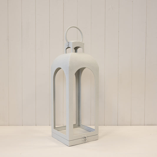 Off White Metal Open Faced Lantern