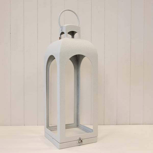 Off White Metal Open Faced Lantern