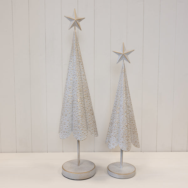 Off White Christmas Tree with Brushed Gold Stars