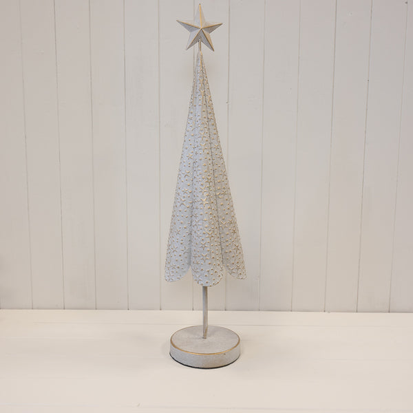 Off White Christmas Tree with Brushed Gold Stars