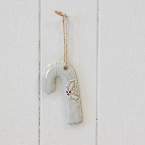 Ceramic Natural Hanging Candy Cane