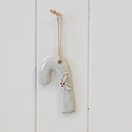 Ceramic Natural Hanging Candy Cane
