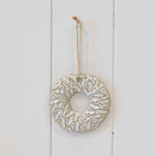 Ceramic Natural Hanging Wreath