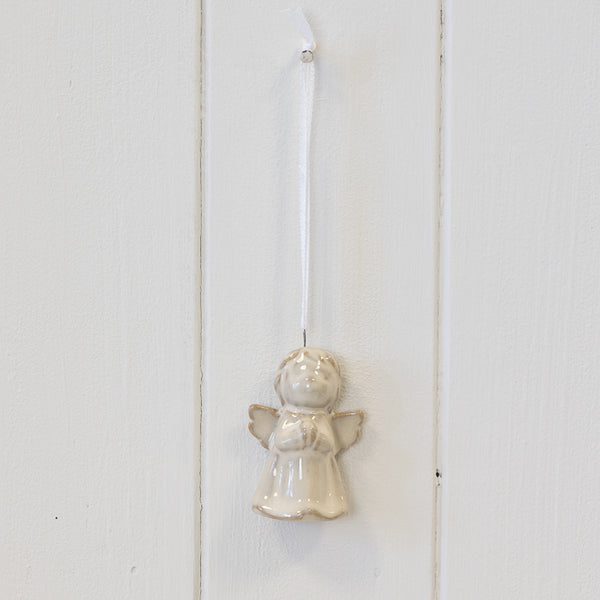 Hanging Ceramic Beige Angel