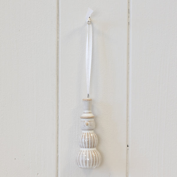 Hanging Ceramic Natural Snowman