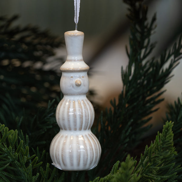 Hanging Ceramic Natural Snowman