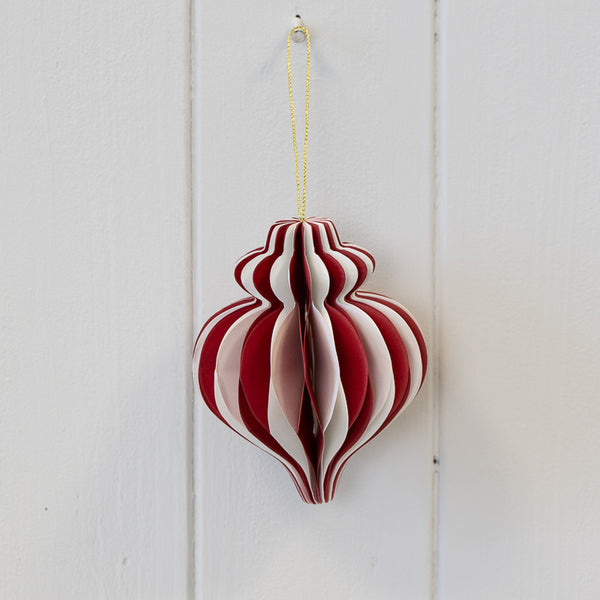 Red and White Candy Stripe Bauble
