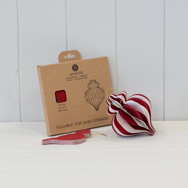 Red and White Candy Stripe Bauble