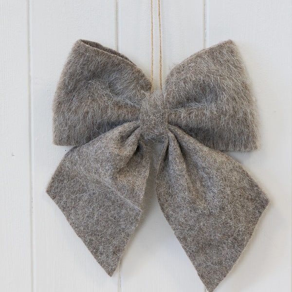 Fabric Hanging Brown Bow