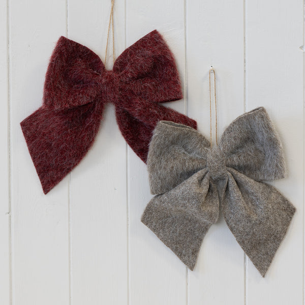 Fabric Hanging Brown Bow
