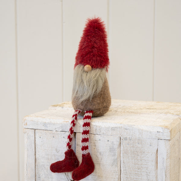 Fabric Sitting Santa Beige and Red