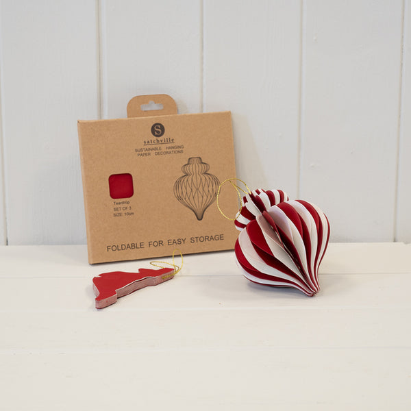 Red and White Candy Stripe Bauble