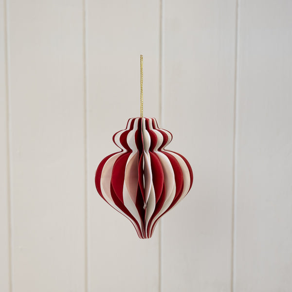 Red and White Candy Stripe Bauble