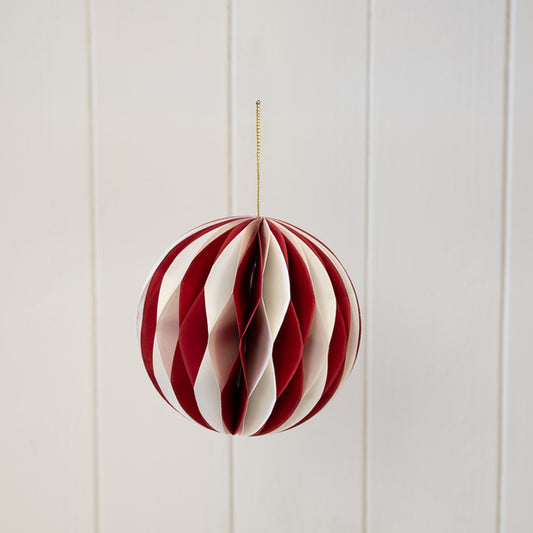 Red and White Candle Stripe Bauble