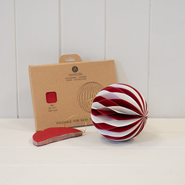 Red and White Candle Stripe Bauble