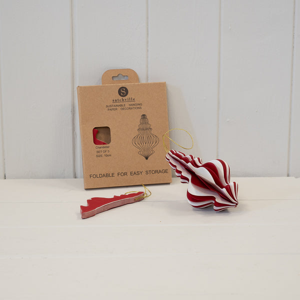 Red and White Candy Stripe Bauble
