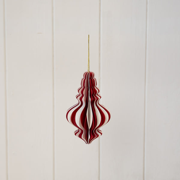 Red and White Candy Stripe Bauble