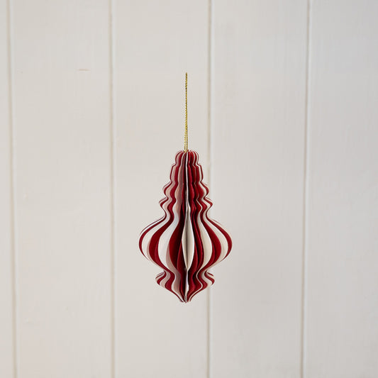 Red and White Candy Stripe Bauble