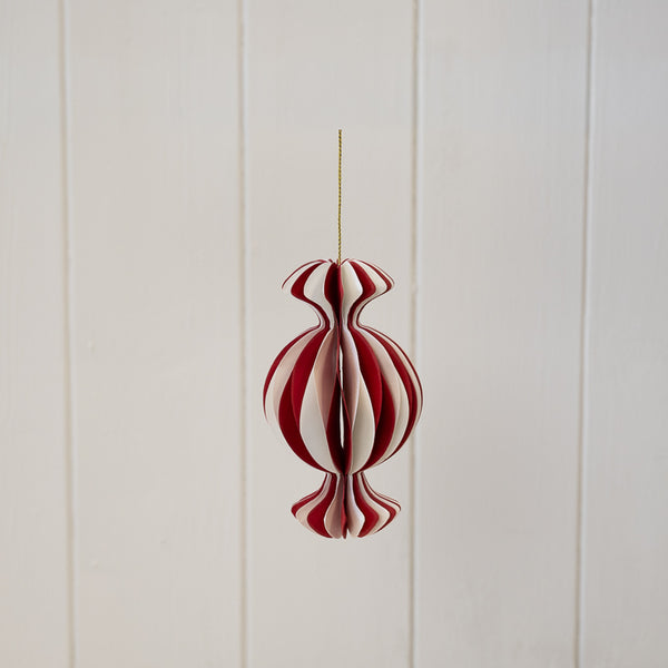 Red and White Candy Stripe Sweet Bauble