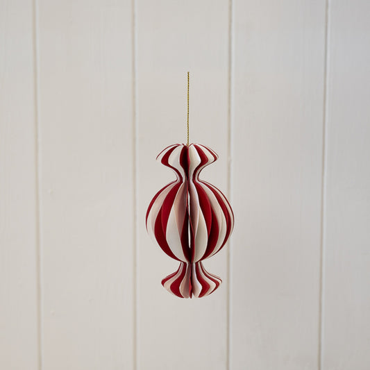 Red and White Candy Stripe Sweet Bauble