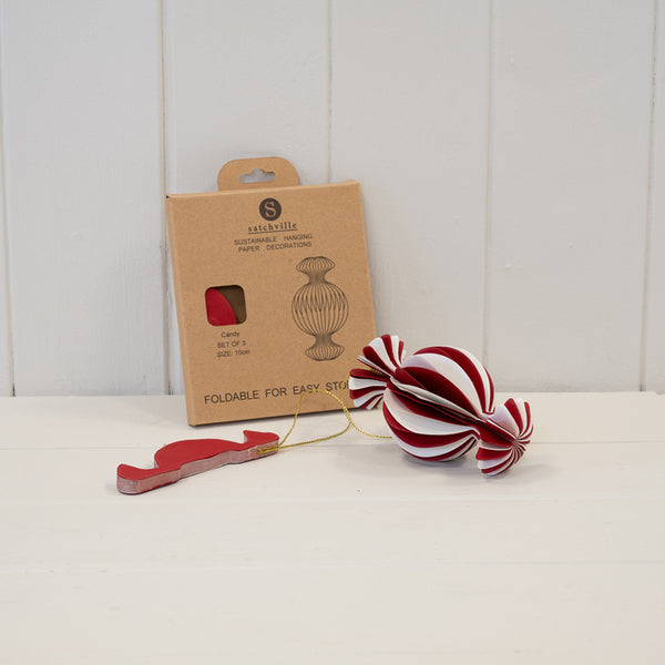 Red and White Candy Stripe Sweet Bauble