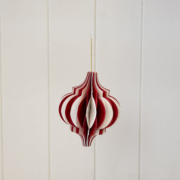 Red and White Candy Stripe Bauble